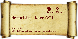 Merschitz Kornél névjegykártya